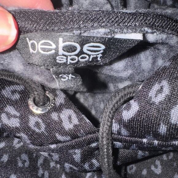Bebe Black with Silver Leopard Print Hoodie, Size 3X, NWT Retail $94 - Picture 8 of 14